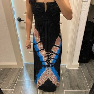 Sky Max Dress Strapless Tie Dye Size XS